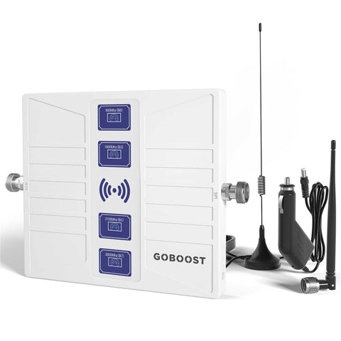 Goboost Cell Phone Signal Booster for Verizon AT&T T-Mobile 2G 3G 4G 5G LTE Cellular Amplifier Repeater on Band 2/4/5/12/17 Enhances Cellular Voice & Data in Home/Office Up to 5,000 Sq. Ft | FCC Approved