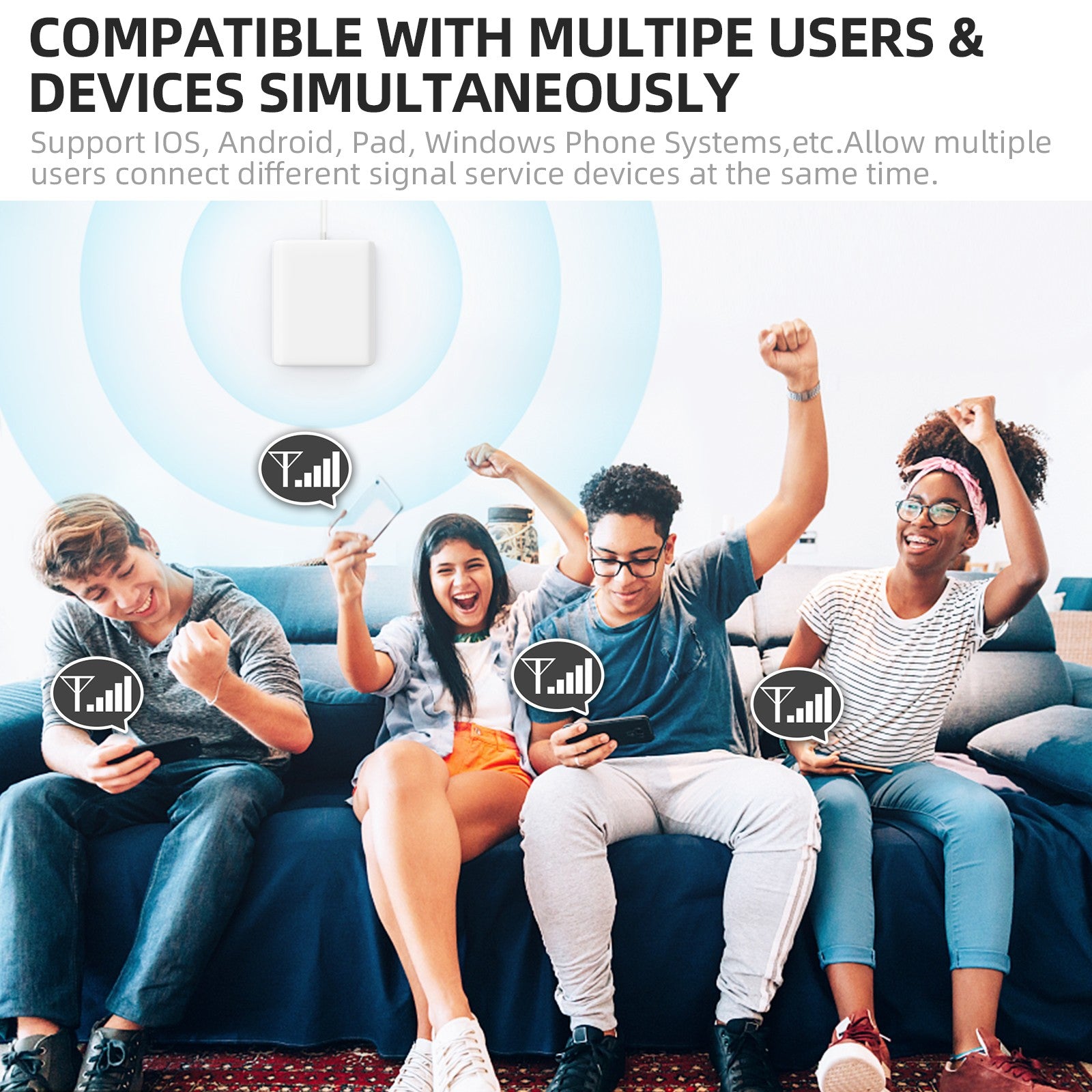 GOBOOST Signal booster Compatible with Multipe USERS